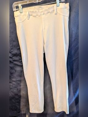 White Stretch Pull-On Pants Sz M 8-10
